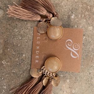 Earrings - dangling tassel -  in gift box